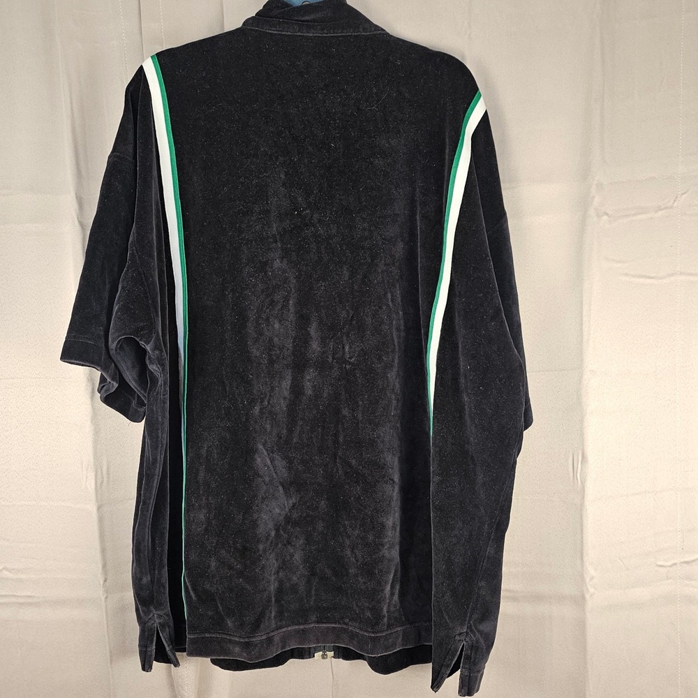 Vintage Nike Mens Black Velour Short Sleeve‎ Full Zip Basketball Jacket XXL - Picture 2 of 5